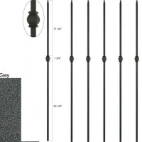 Steel Tube Square Series - Single Collar - Gun Metal Grey | Product Code: PMR-TL106-1-45