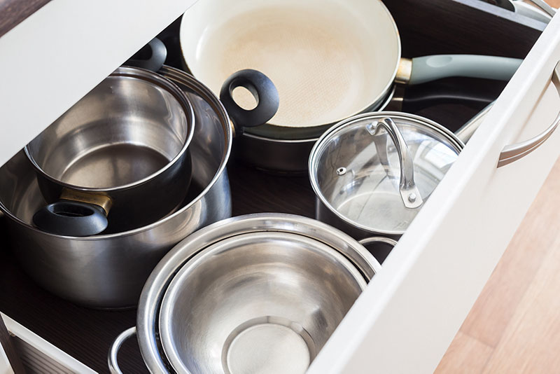 organize pots in your kitchen
